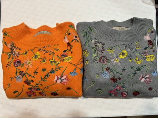 Floral embroidered sweater - Orange - Image 2