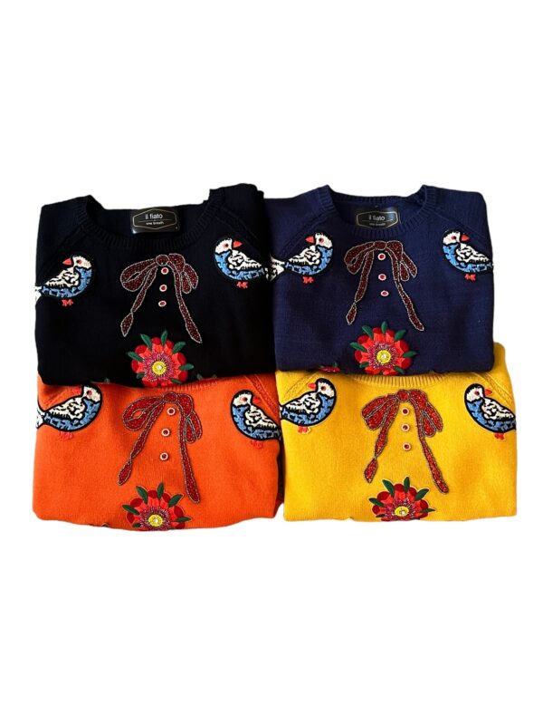 Lovebird embellished sweater - Black - Image 2