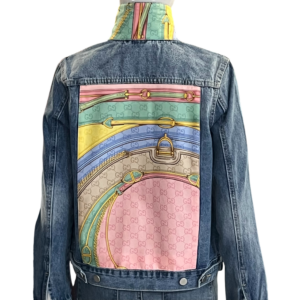 Chic creative denim embellished jacket