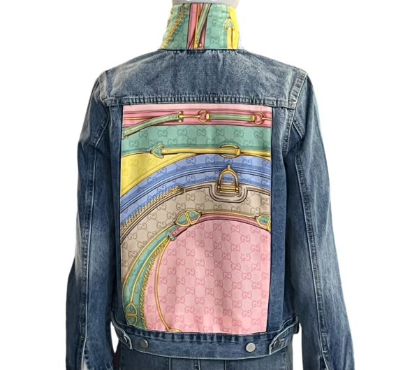 Chic creative denim embellished jacket