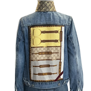 Chic creative denim embellished jacket