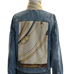 Chic creative denim embellished jacket