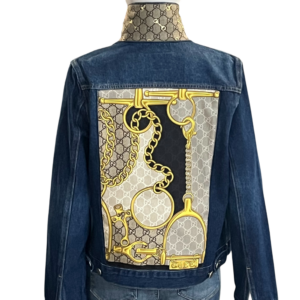 Chic creative denim embellished jacket