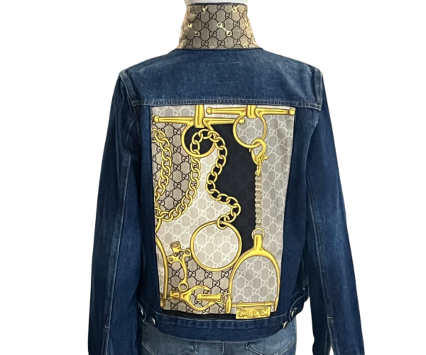 Chic creative denim embellished jacket