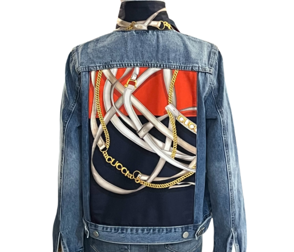 Chic creative denim embellished jacket