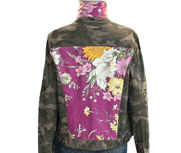 Chic creative camouflage embellished jacket