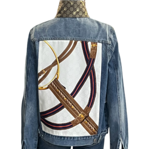 Chic creative denim embellished jacket