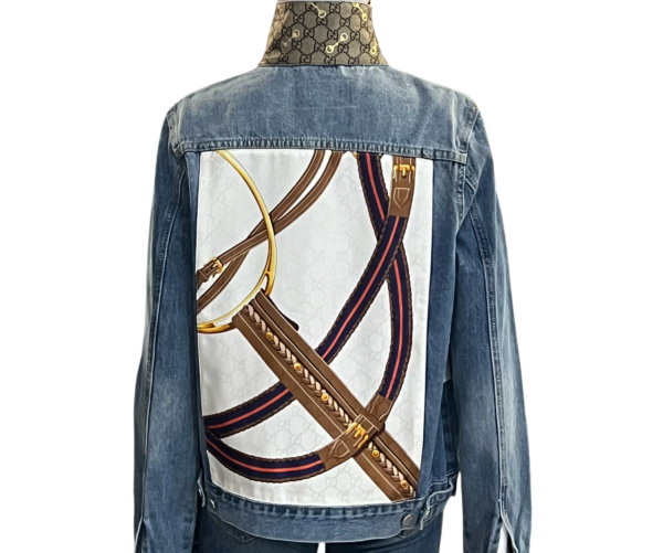 Chic creative denim embellished jacket