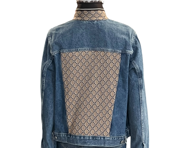 Chic creative denim embellished jacket